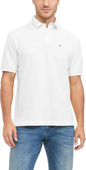 Tommy Hilfiger Men's Polo Shirt Classic Fit, White, Small