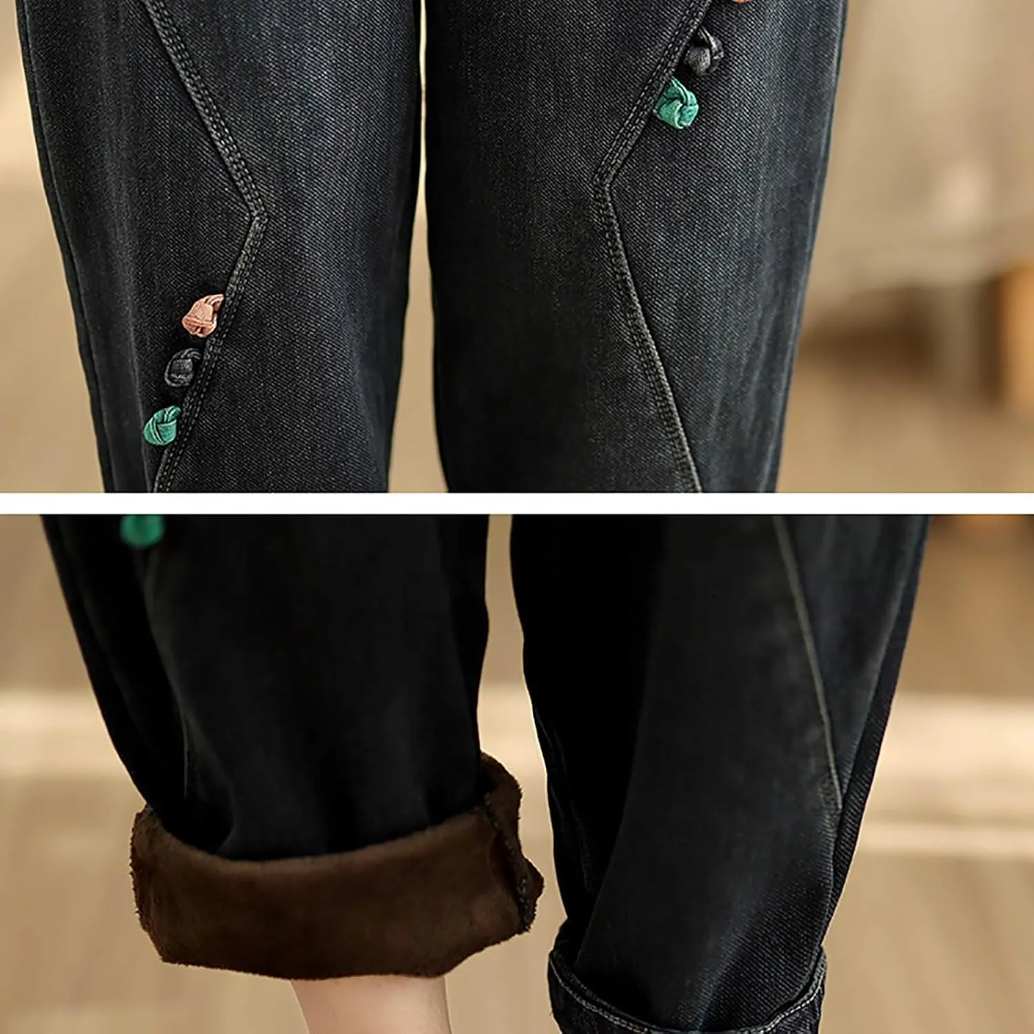 Trendy Barrel Jeans Women High Waisted Pull On Drawstring Elastic Waist Stretchy Denim Pants with Utility Pockets