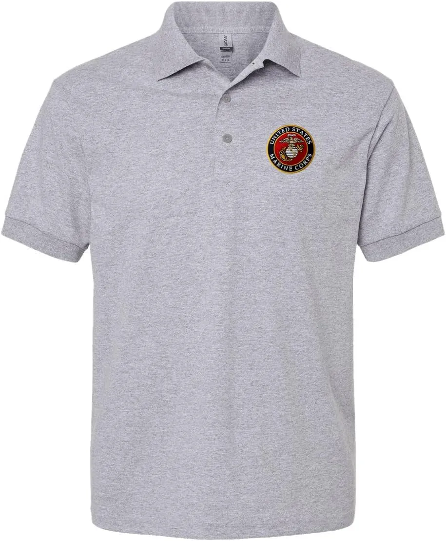 US Marine Corps Embroidered Polo Shirt USMC Licensed
