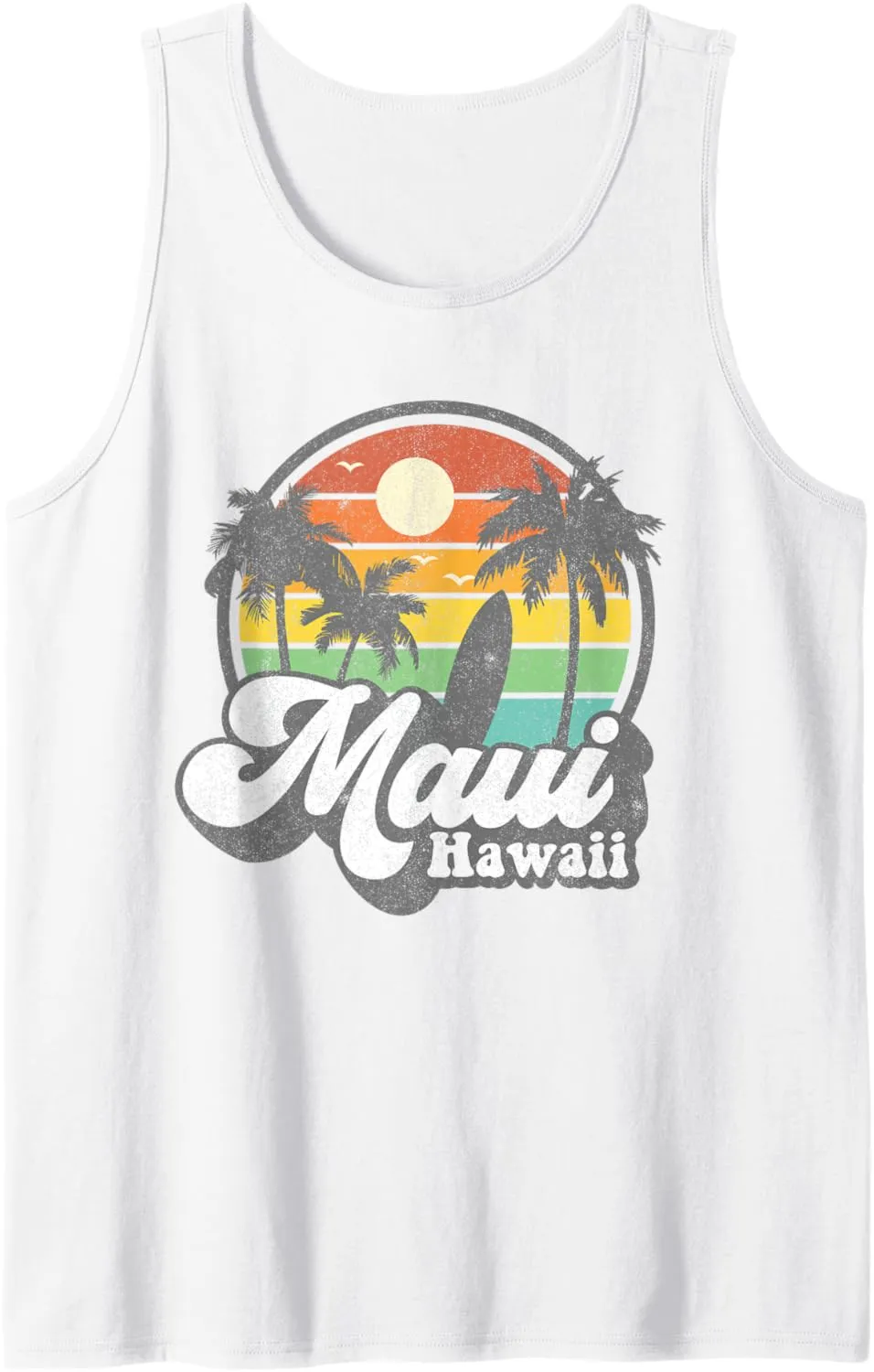 Vintage Maui Hawaii Hawaiian Beach Surfing 70's Surf Gift Tank Top