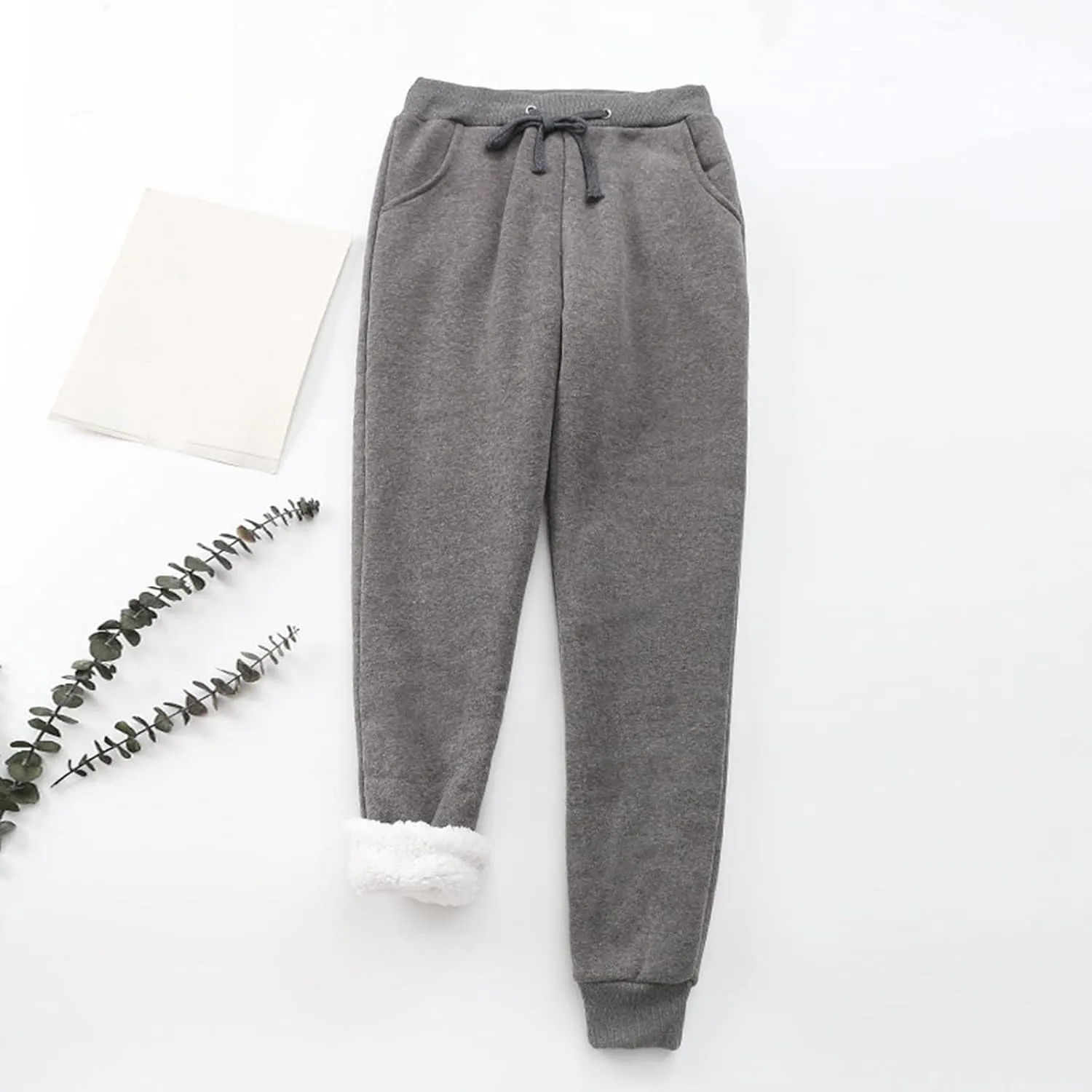 Wide Leg Pants for Women Winter Slim Business Palazzo with Pockets High Waisted Elastic Waist