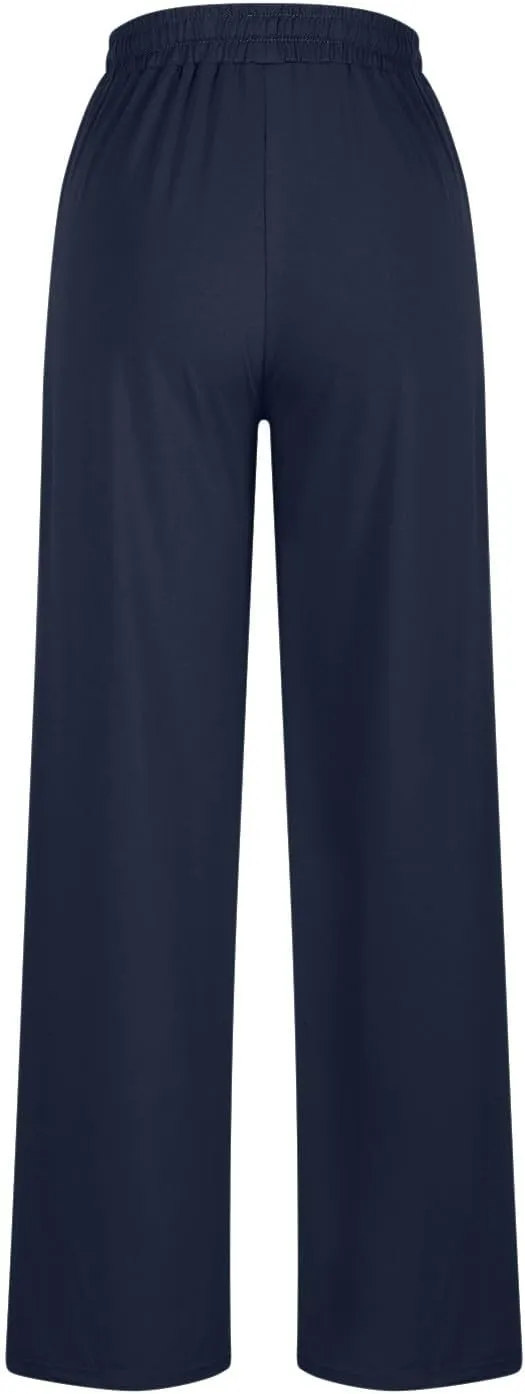Wide Leg Sweatpants for Womens Leisure Plain Pant Drawstring Workout Pants High Waist Yoga Trouser Daily Comfy Pant