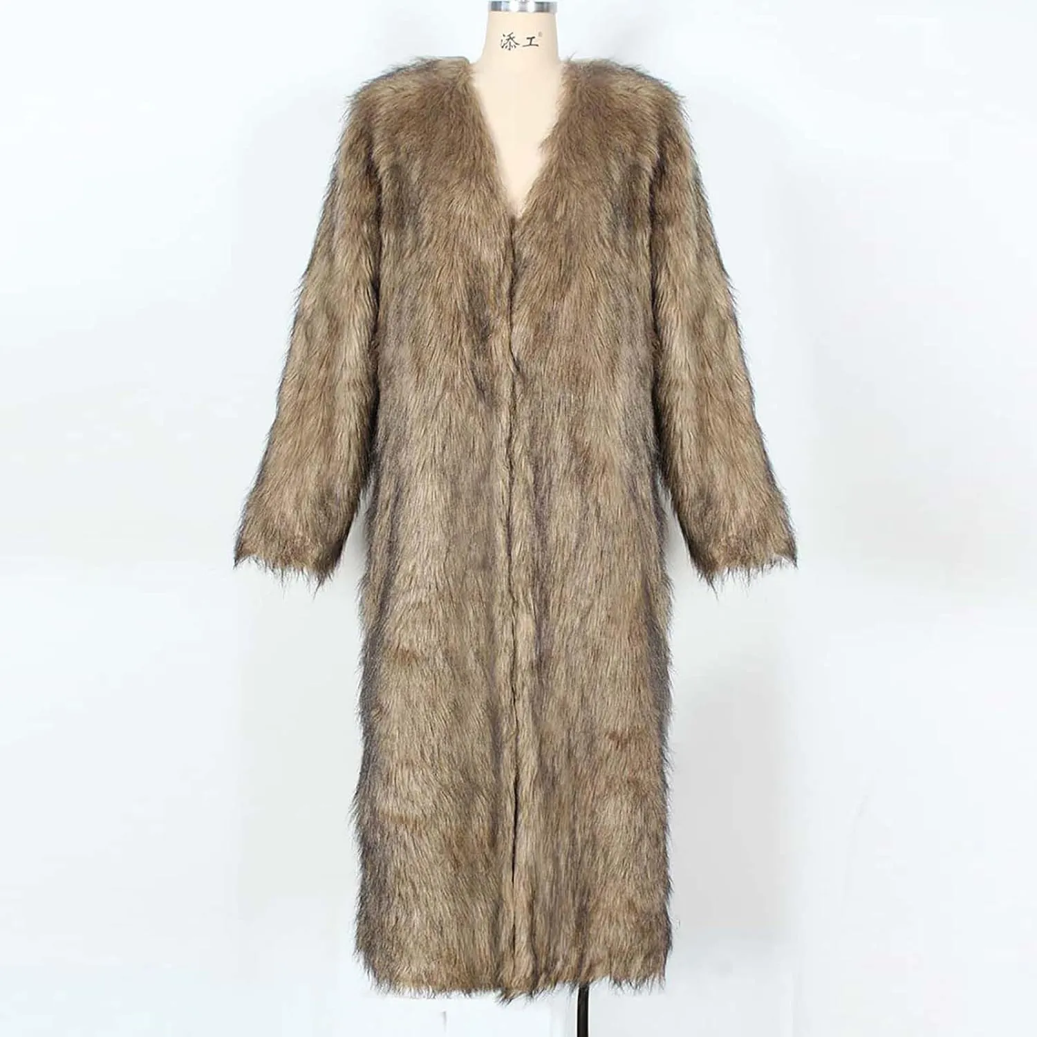 Winter Coats for Women Fashion Dressy Faux Fur Long Overcoat Open Front Warm Long Cardigan Fuzzy Sherpa Outfit