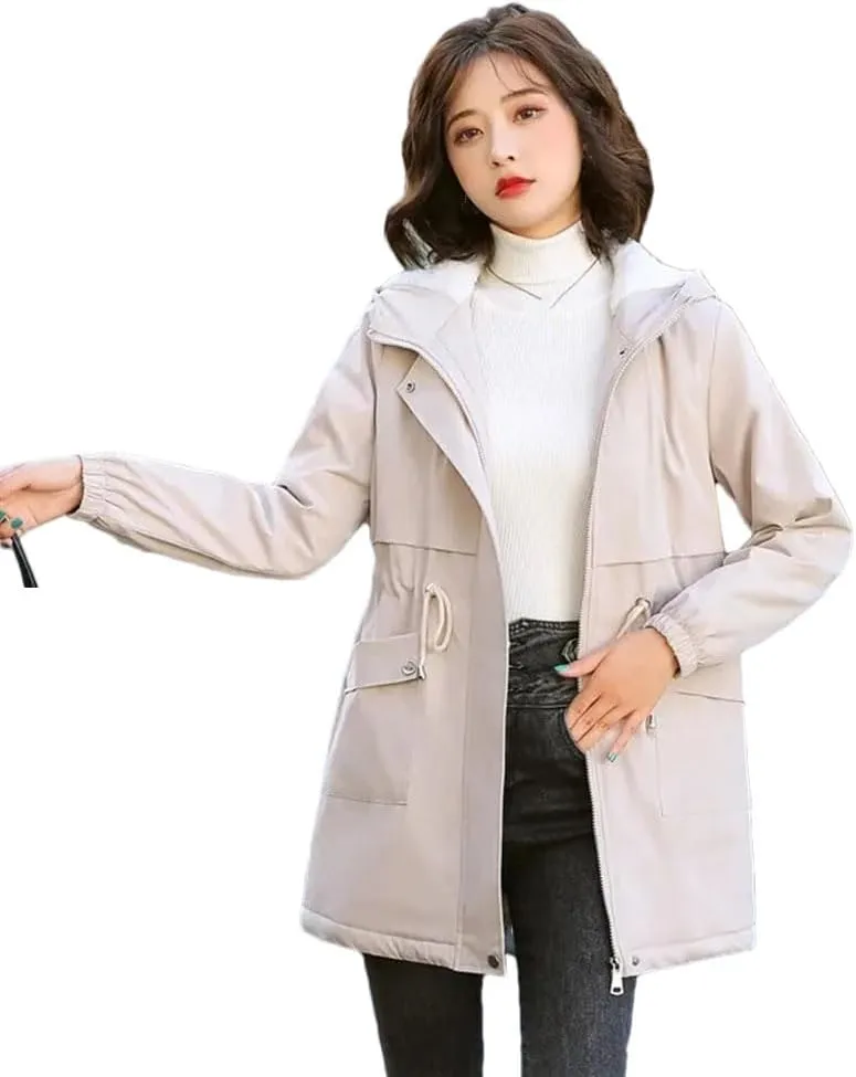 Women Autumn-Winter Loose Casual Thicken Warm Cotton Padded Coats Female Hooded Jacket Thermal Coats