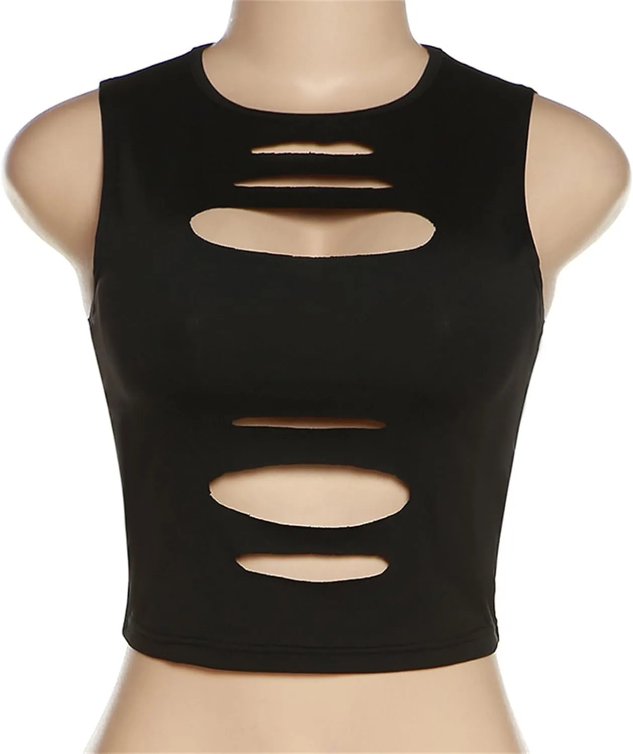 Women Gothic Crop Top Camisole Tank Tops Clubwear Cropped Cami T-Shirt