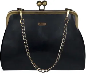Women Small Retro Purse Vintage Top Handle Handbag Kiss Lock Shoulder Bag
