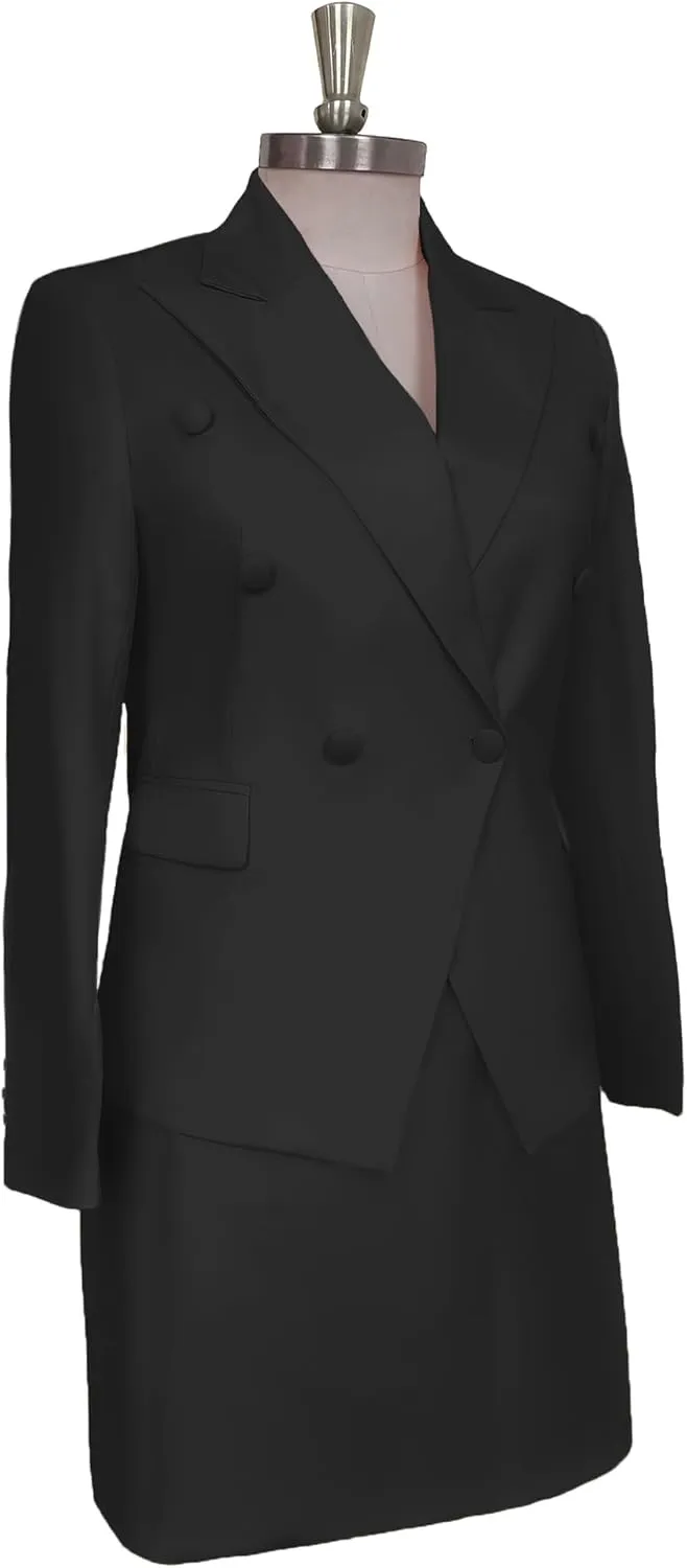 Women's 2 Piece Skirt Suit Double Breasted Jacket & Pencil Skirt Formal Office Business Suit