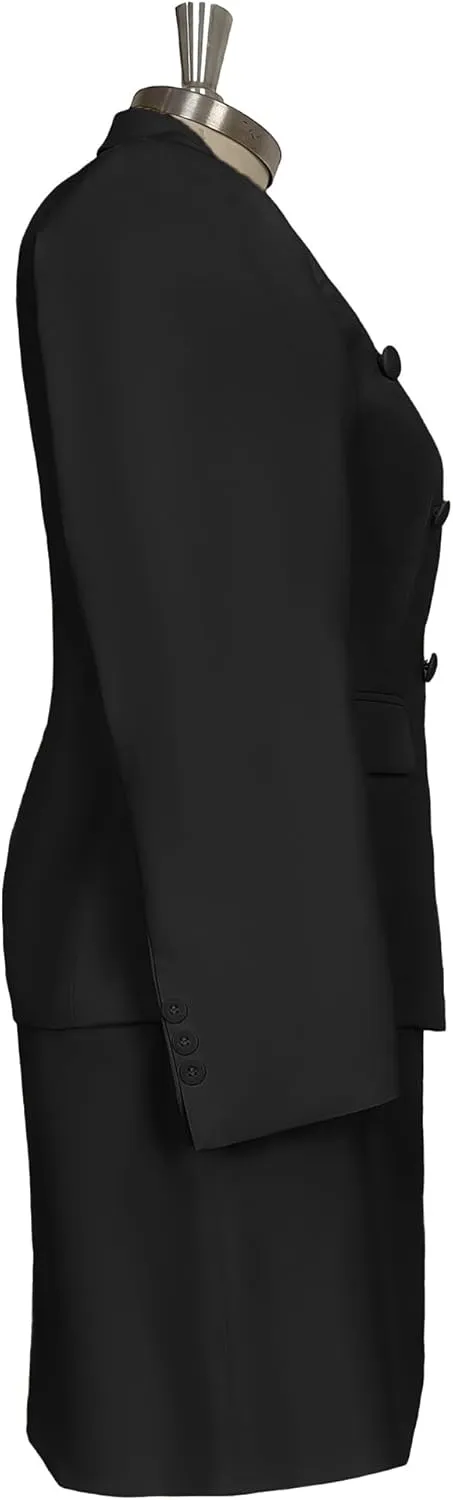 Women's 2 Piece Skirt Suit Double Breasted Jacket & Pencil Skirt Formal Office Business Suit