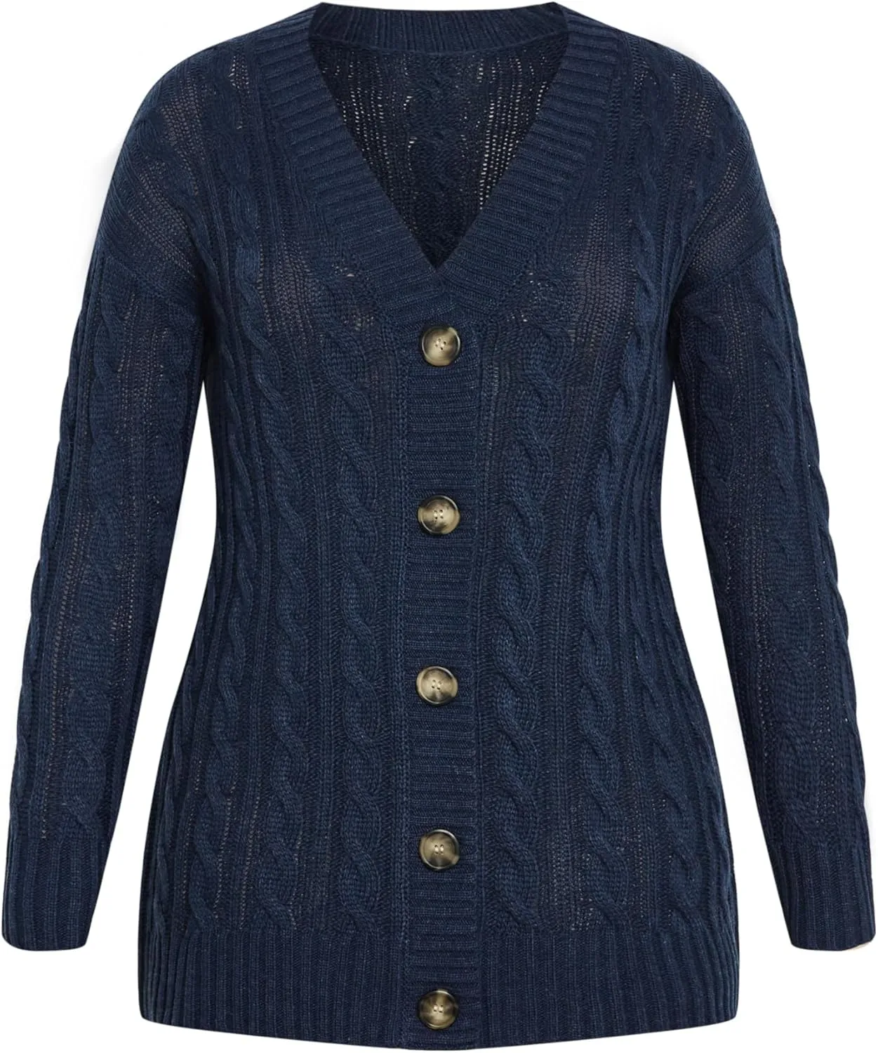 Women's Cara Cable Knit V Neck Cardigan