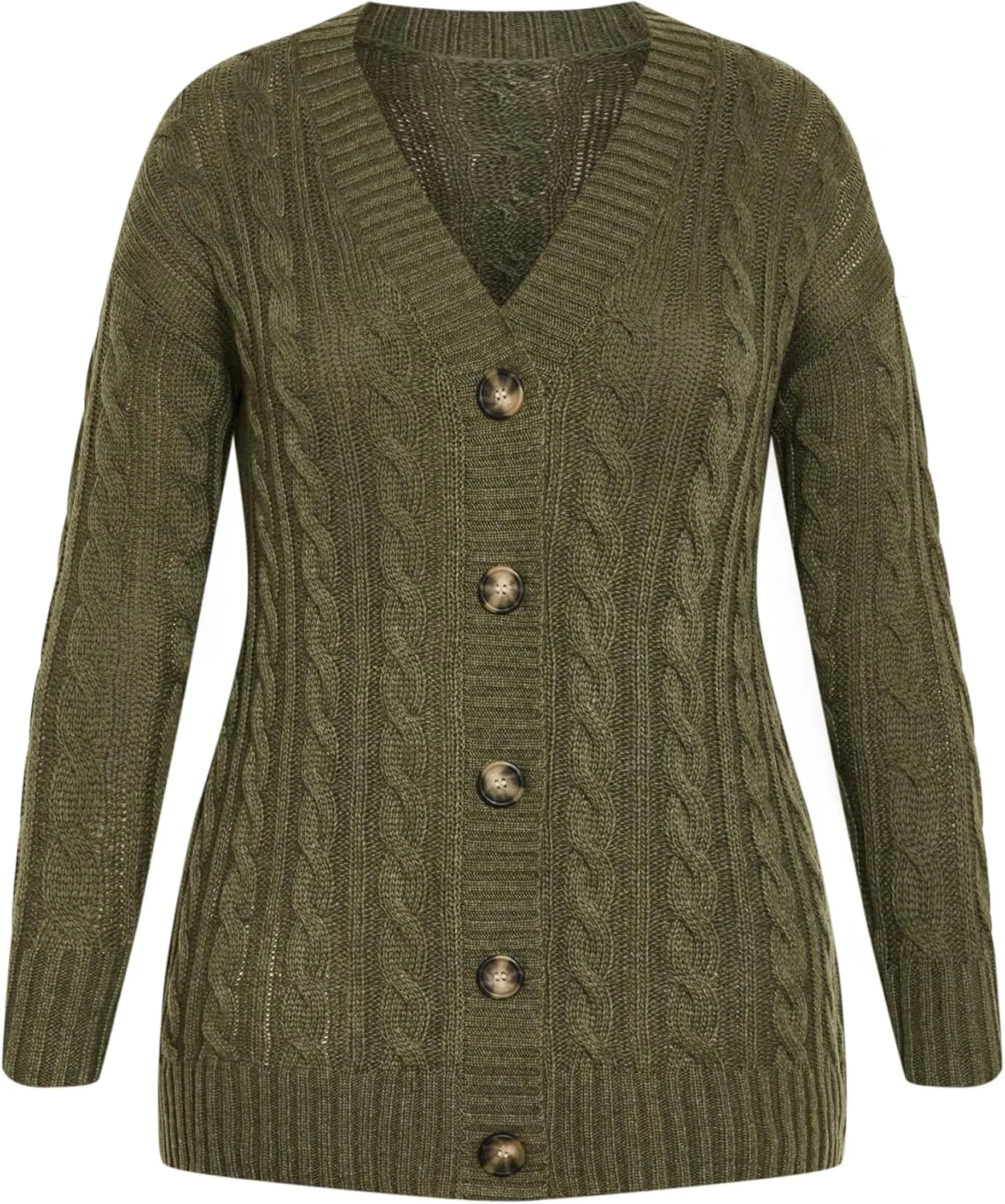 Women's Cara Cable Knit V Neck Cardigan
