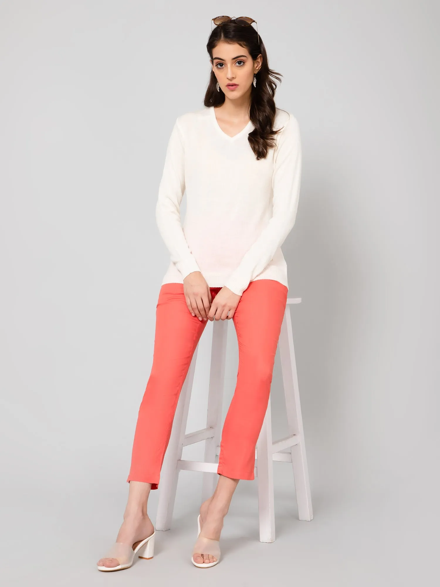 Women's   Coral Flat Front Mid rise Pants