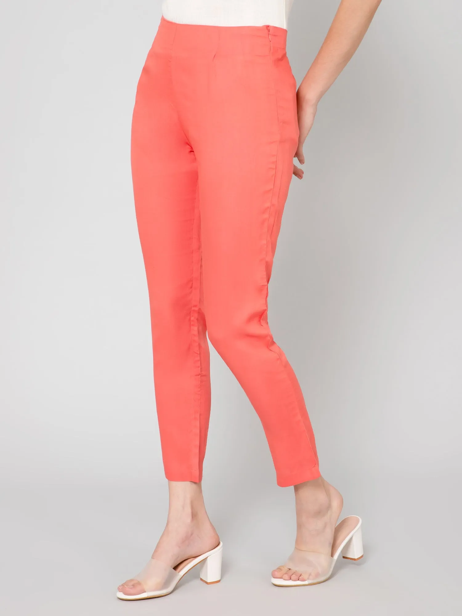 Women's   Coral Flat Front Mid rise Pants
