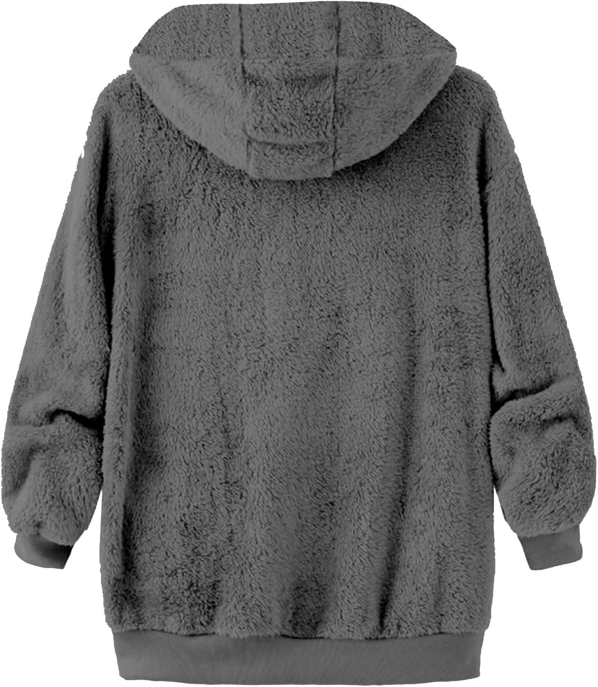 Womens Fuzzy Sherpa Pullover Hoodie Hooded Zip Up Sherpa Jacket Oversized Fleece Hoodies Soft Cozy Winter Coats