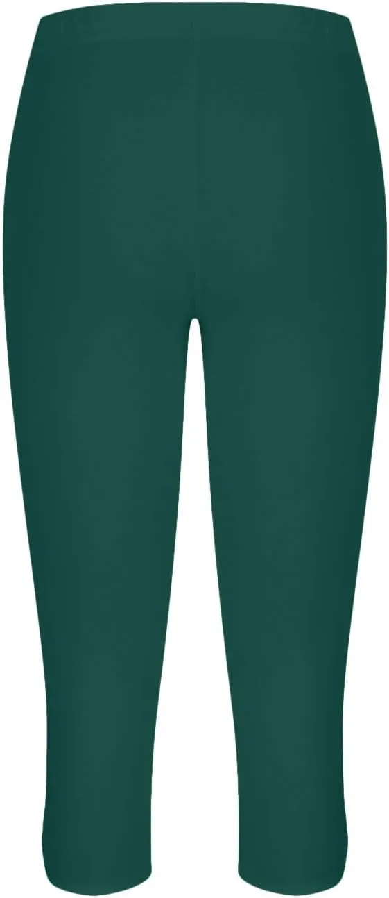 Womens Keyhole Crop Trousers Stretch High Waist Yoga Capri Leggings Casual Comfort Capris Workout Sport Cropped Pant