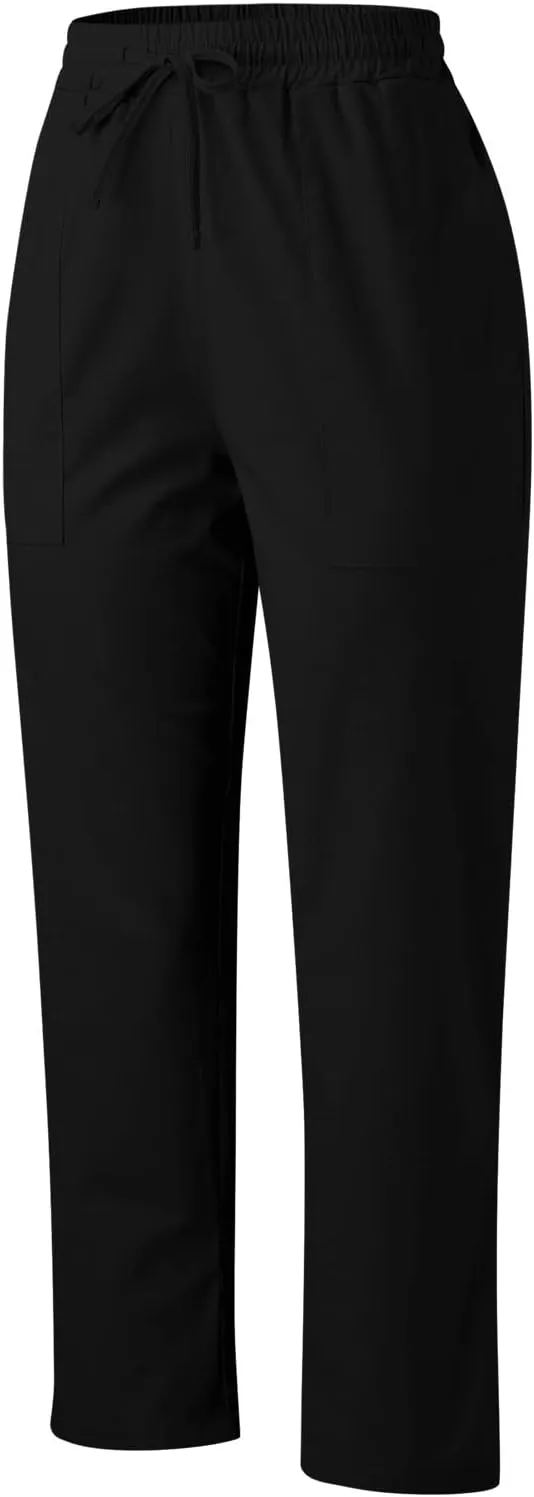 Womens Linen Blend Summer Print Pant Trousers Low Waist Ankle Length Loose Fit Trouser Office