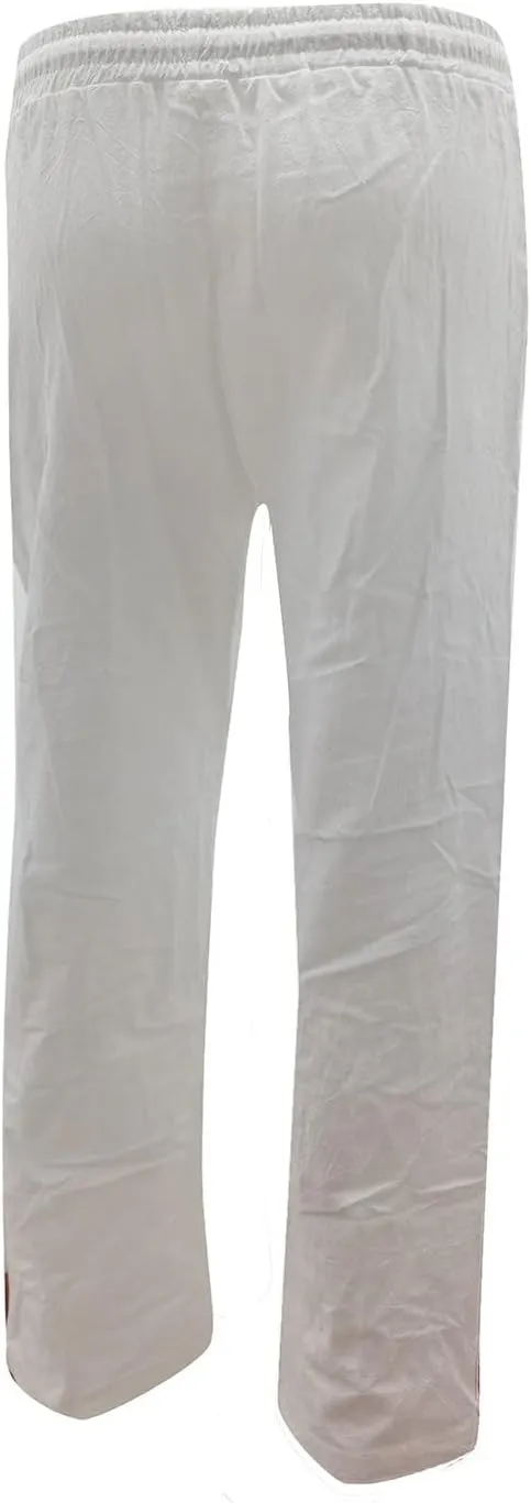Women's Linen Summer Tie Knot Palazzo Lounge Pants High Waist Ankle Length Slim Fit Pant Trousers Office