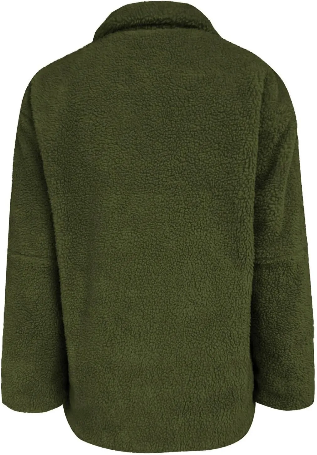 Womens Oversized Fleece Sherpa Lined Jacket Zip Up Long Sleeve Teddy Coat Casual Winter Warm Clothes with Pockets