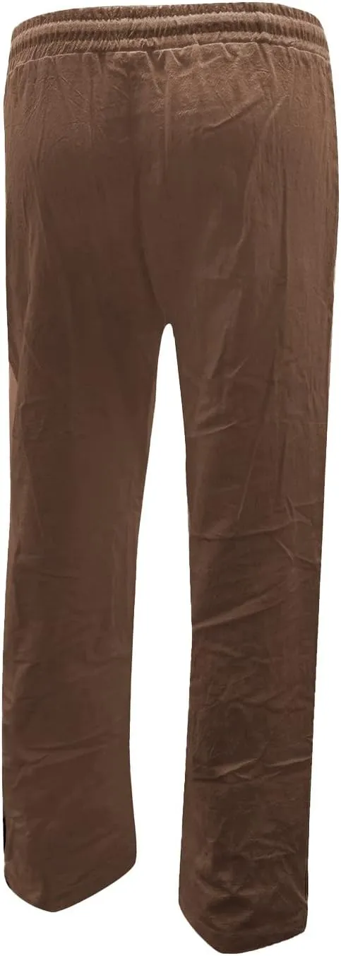Women's Straight Solid Color Trousers Elastic Drawstring High Waist Casual Comfortable Pants for Daily Wear