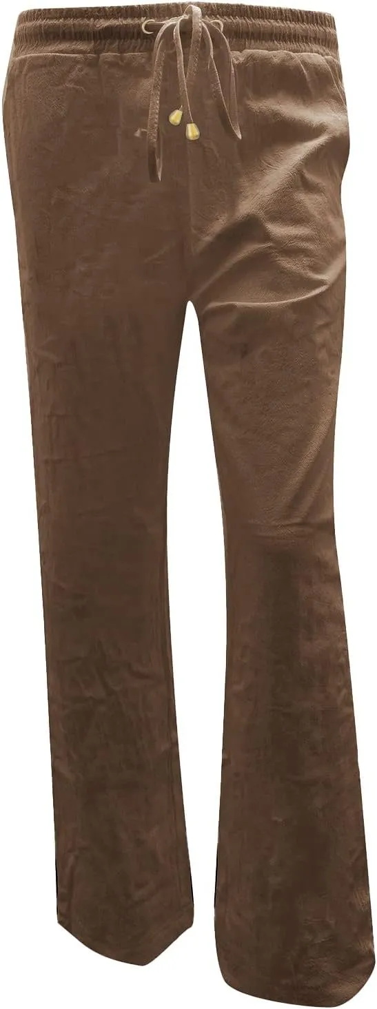 Women's Straight Solid Color Trousers Elastic Drawstring High Waist Casual Comfortable Pants for Daily Wear