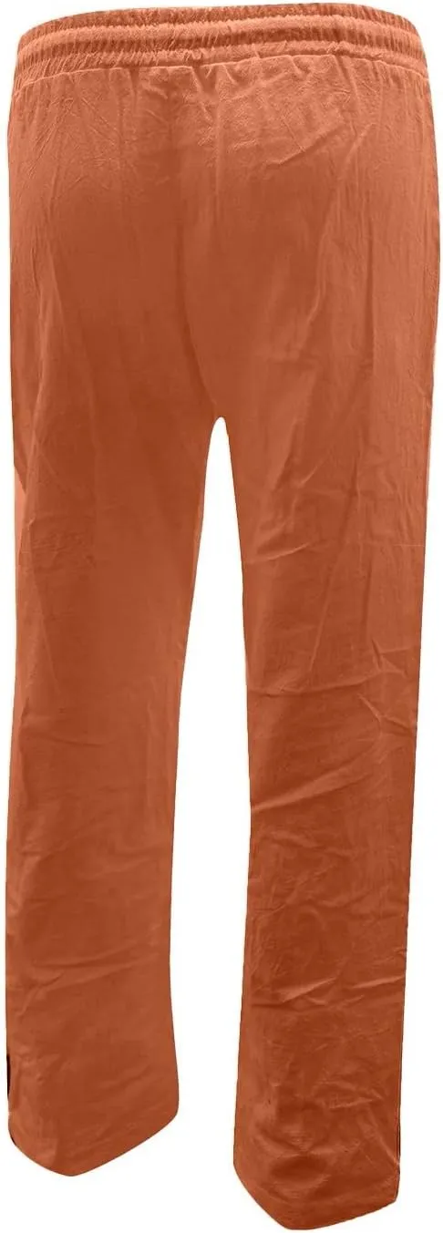 Women's Straight Solid Color Trousers Elastic Drawstring High Waist Casual Comfortable Pants for Daily Wear