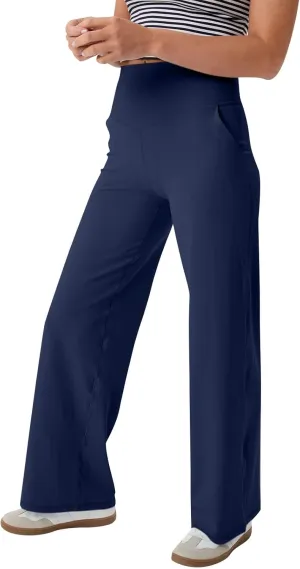Yoga Pants Women Wide Leg Pants with Pockets Stretch High Waist Baggy Sweatpants Trendy Wide Leg Yoga Pants