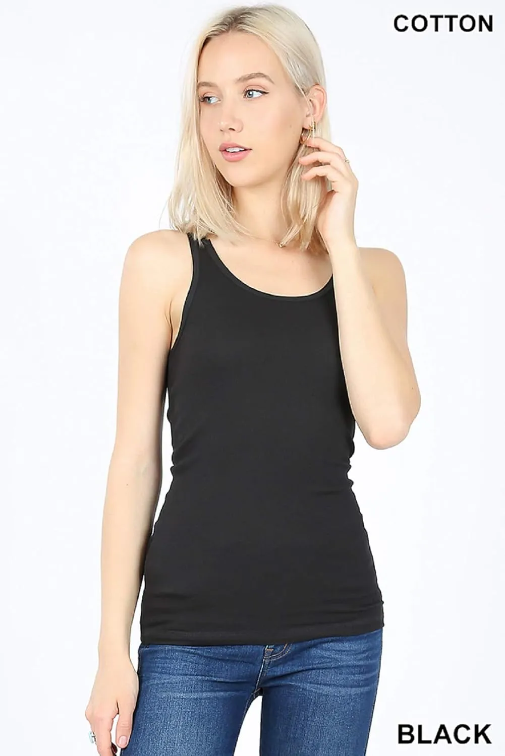 Zenana Women's Plain Solid Color Ribbed Racerback Tank Top Shirt Plus Sizes