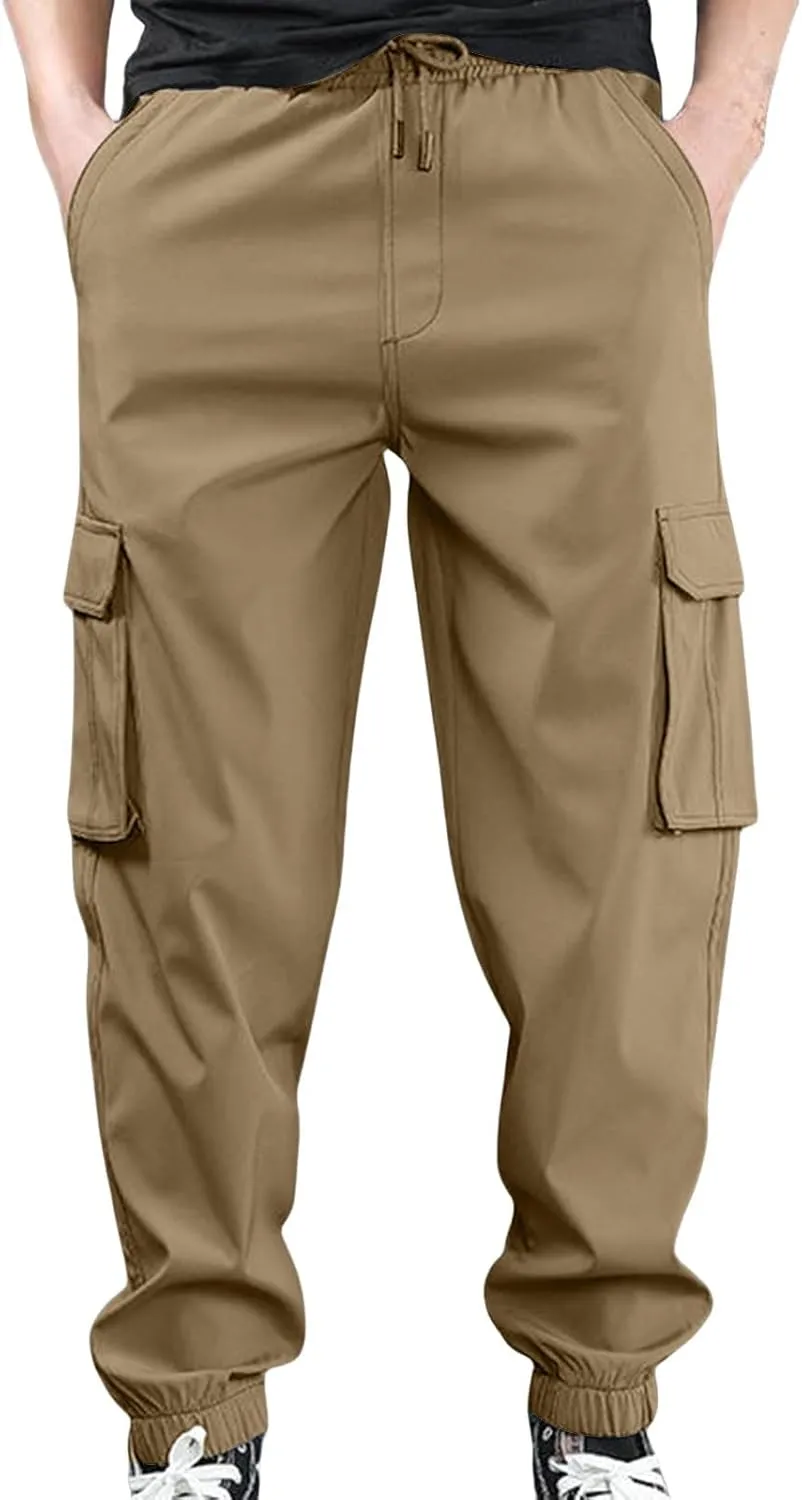 ZYXTIM Men's BDU Casual Military Pants Elastic Waist Sweatpants Quick Dry Ripstop Tactical Wild Army Combat Cargo Work Pants