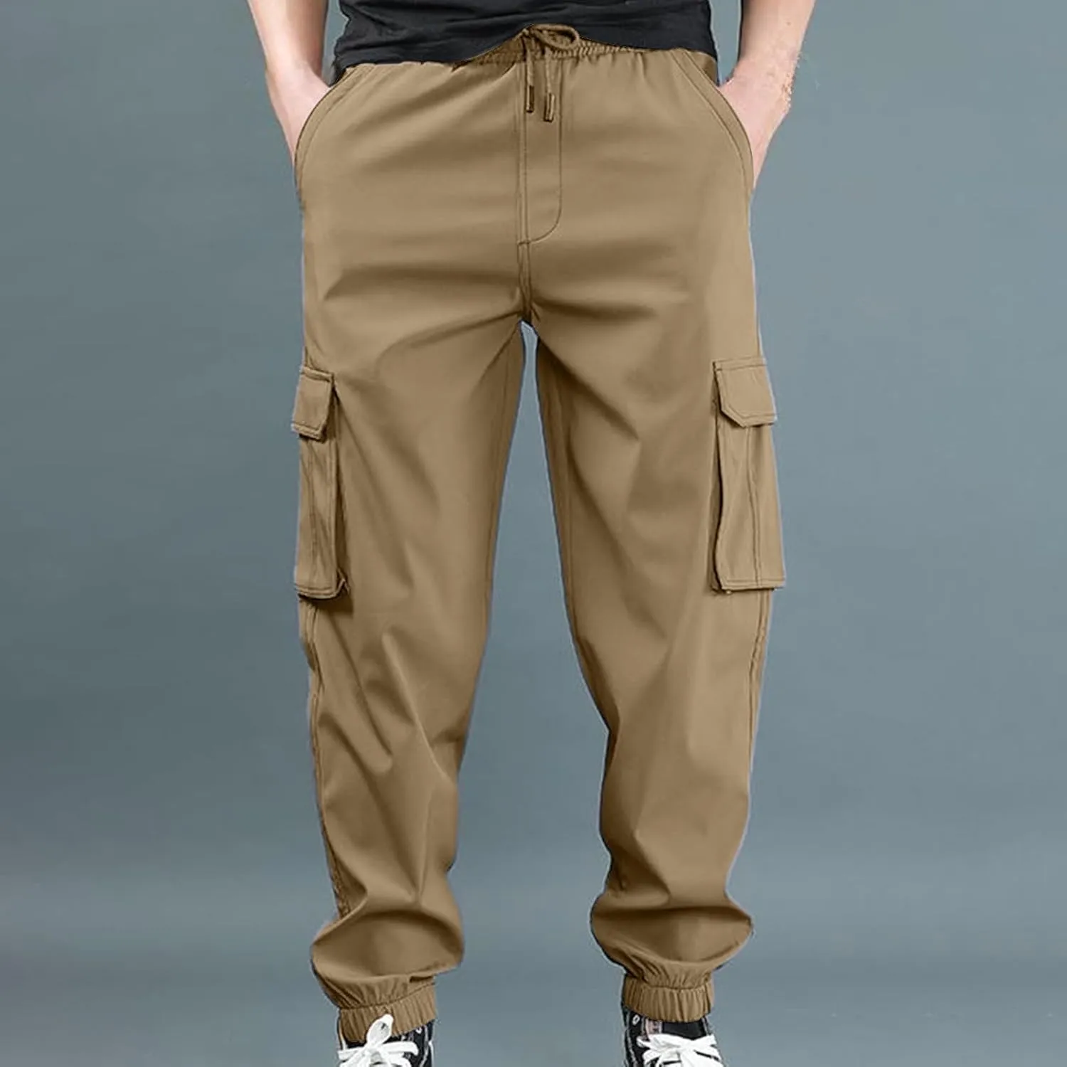 ZYXTIM Men's BDU Casual Military Pants Elastic Waist Sweatpants Quick Dry Ripstop Tactical Wild Army Combat Cargo Work Pants